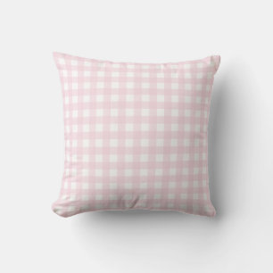 Baby Pink and White Medium Gingham. Throw Pillow