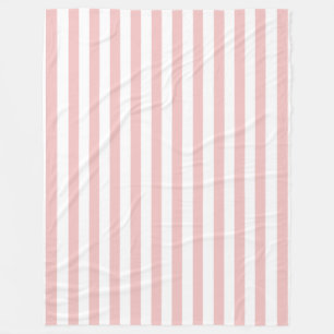 Baby Pink And White Stripes Fleece Blanket