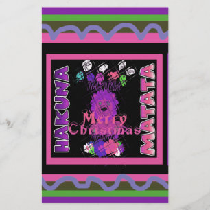 Baby pink Beautiful Merry Christmas Hakuna Matata Stationery
