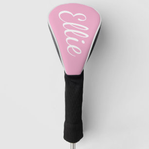 Baby Pink Bliss   Custom Name Cursive Script Golf Head Cover