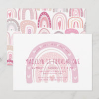 Baby Pink Boho Rainbow First Birthday