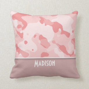Baby Pink Camo; Personalised Cushion