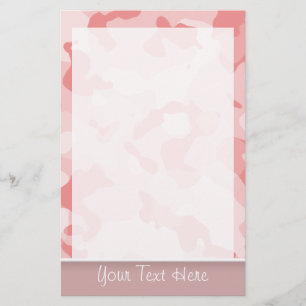 Baby Pink Camo; Personalised Stationery