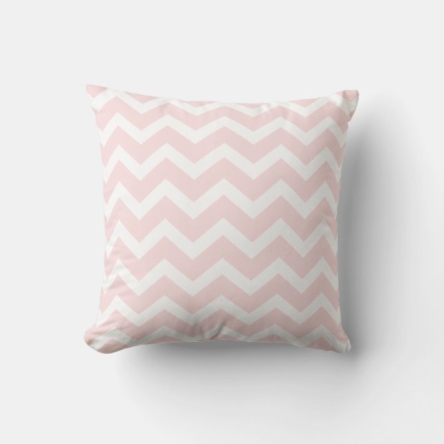 Baby Pink Chevron Stripe Pillow (Front)