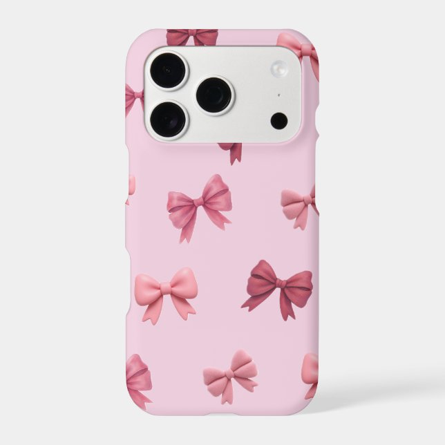 Baby Pink Coquette Bow iPhone 17 Pro Case (Back)