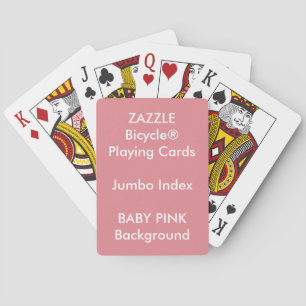 BABY PINK Custom Bicycle Jumbo Index Playing Cards