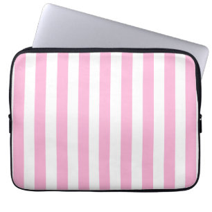 BABY PINK FUN BOLD STRIPES PATTERN LAPTOP SLEEVE