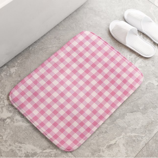 Baby Pink Gingham Bath Mat (Creator Uploaded)
