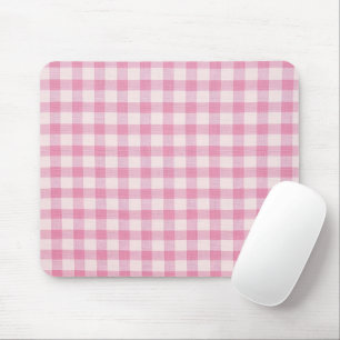 Baby Pink Gingham Mouse Pad