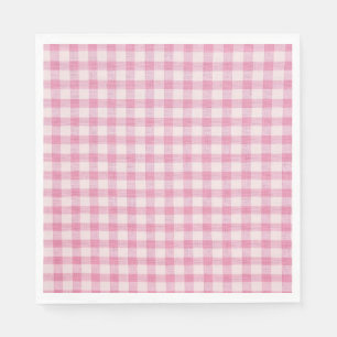 Baby Pink Gingham Pattern Napkin