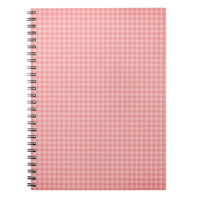 Baby Pink Gingham Spiral Notebook (Front)