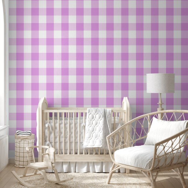 Baby Pink Gingham Wallpaper (Kids)