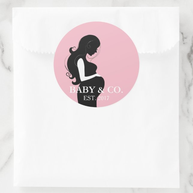 BABY Pink Girl Baby Shower Sprinkle Party Classic Round Sticker (Bag)