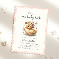 Baby Pink Girl Lucky Duck First Birthday
