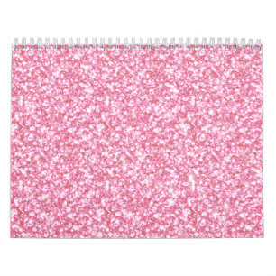 Baby Pink Glitter Printed Calendar