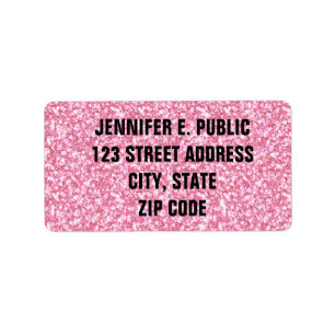 Baby Pink Glitter Printed Label