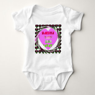 Baby Pink  Hearts Hakuna Matata Baby Kids Design.p Baby Bodysuit