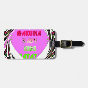 Baby Pink Hearts Hakuna Matata Baby Kids Design.p Luggage Tag