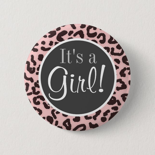 Baby Pink Leopard Animal Print 6 Cm Round Badge (Front)