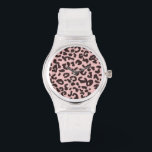 Baby Pink Leopard Animal Print Watch<br><div class="desc">You will love this cute,  chic,  Baby Pink Leopard Animal Print pattern design!  We invite you to our store,  Baby Shower Boutique,  to view this cool girly design on many more great customisable products,  including modern Baby Shower invitations and baby boy & girl gifts!  Thank you!</div>