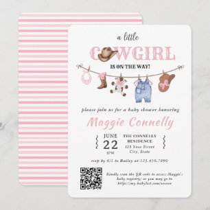 Baby Pink Little Cowgirl is on the Way Invitation