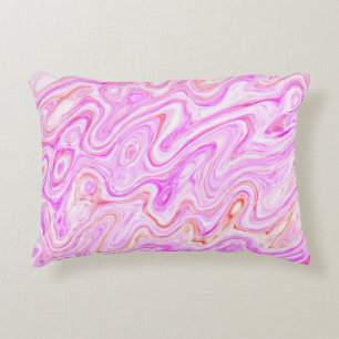 Baby Pink Marble Texture Abstract Liquid Paint Decorative Cushion