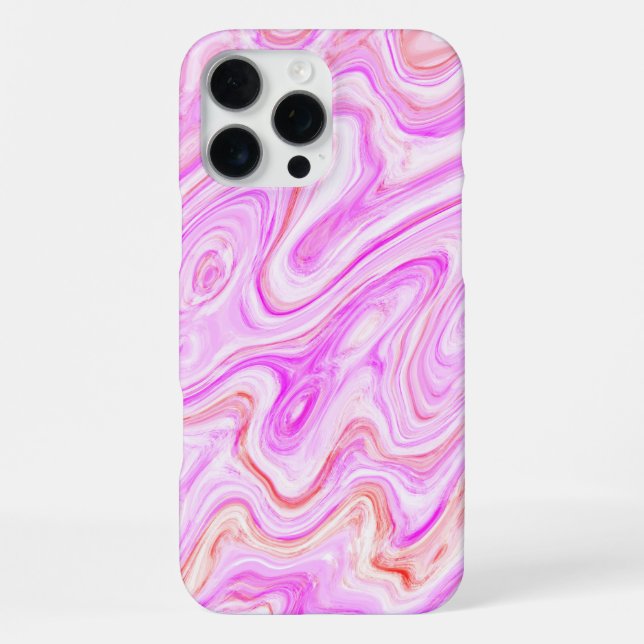 Baby Pink Marble Texture Abstract Liquid Paint iPhone Case (Back)