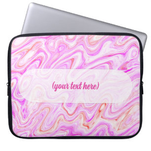 Baby Pink Marble Texture Abstract Liquid Paint Laptop Sleeve