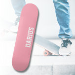 Baby Pink Modern Name | Classic Trendy  Skateboard<br><div class="desc">Baby Pink Modern Personalised Name | Classic Trendy skateboard.</div>