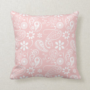 Baby Pink Paisley Cushion