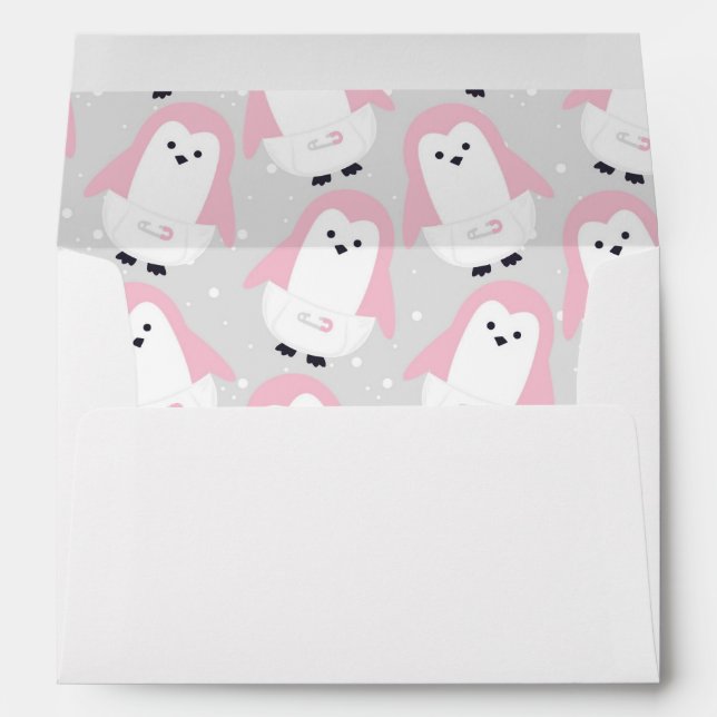 Baby Pink Penguin Envelope (Back (Bottom))