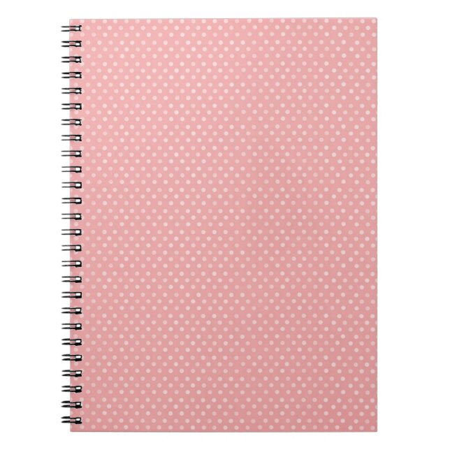 Baby Pink Polka Dots Spiral Notebook (Front)