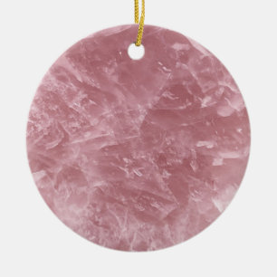 Baby Pink Rose Quartz Crystal Print Ceramic Tree Decoration