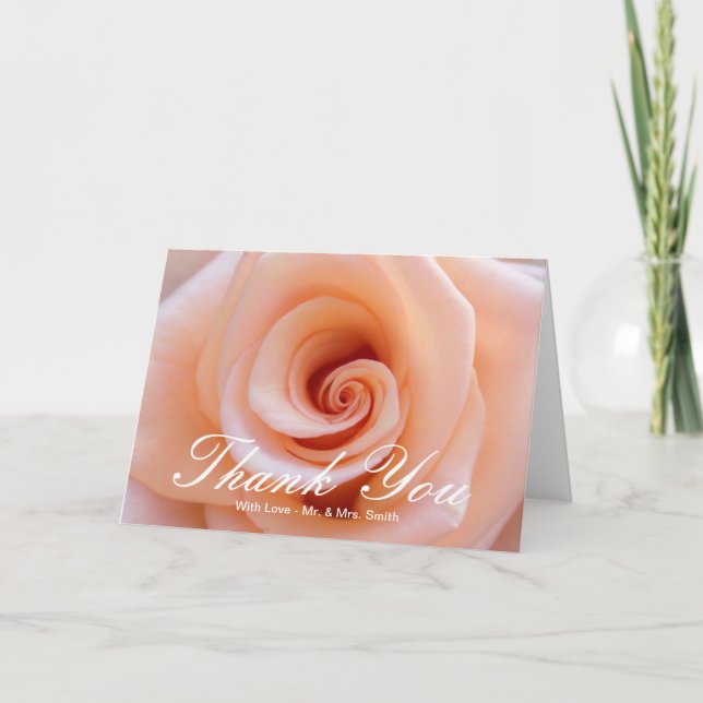 Baby Pink Rose Thank You Card (Front)