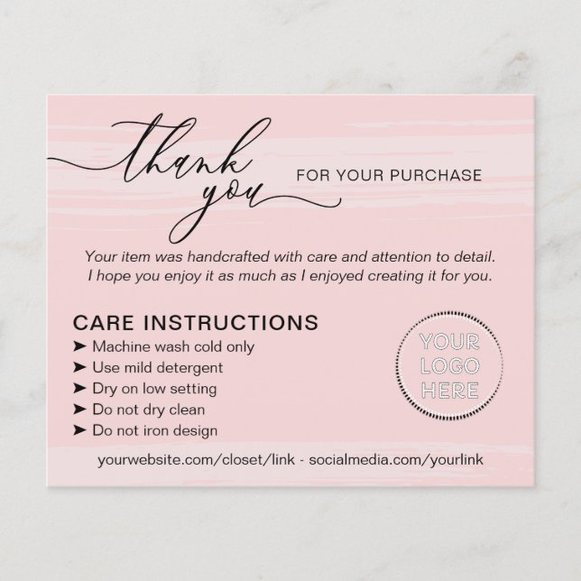 Baby Pink Simple Small Business Tips Instructions Flyer (Front)