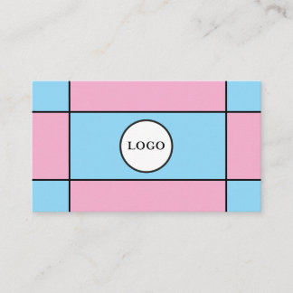 Baby Pink Sky Blue Elegant Business Card