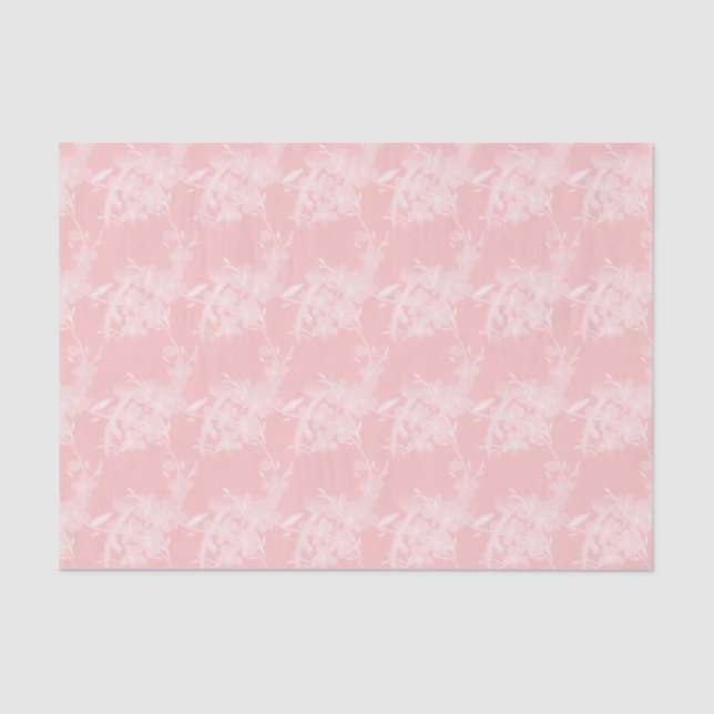 Baby Pink Small Flower Print Tissue Paper (Front)