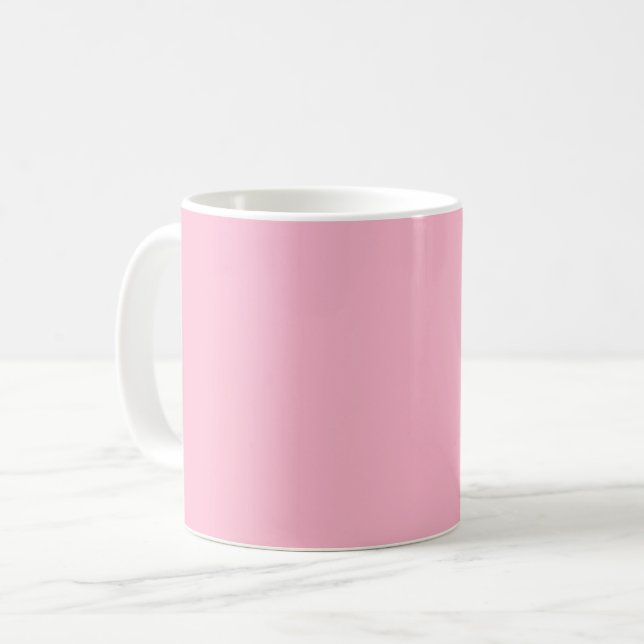 Baby pink solid colour coffee mug (Front Left)
