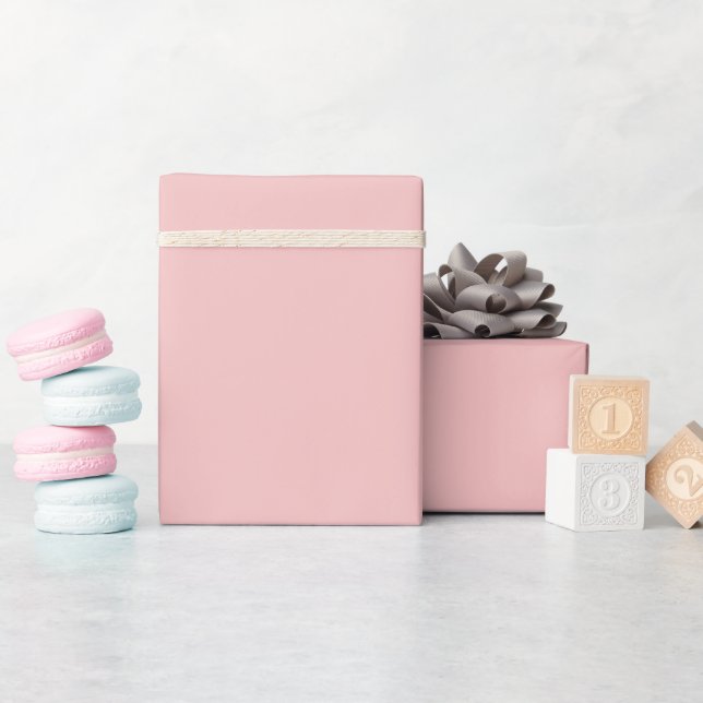 Baby Pink Solid Colour Customise It Wrapping Paper (Baby Shower)