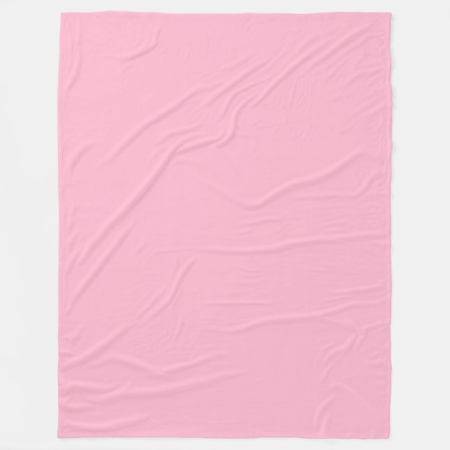Baby pink solid colour fleece blanket (Front)