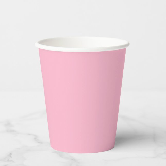 Baby pink solid colour paper cups (Front)