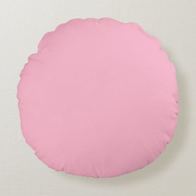 Baby pink  (solid colour)  round cushion (Front)