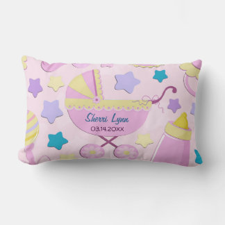 Baby Pink Stars and Carriage Keepsake Pillow