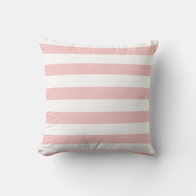 Baby Pink Stripes; Striped Cushion (Front)