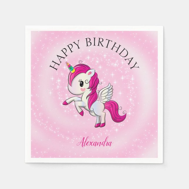 Baby Pink Unicorn Napkin (Front)