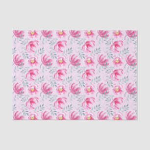 Baby Pink Watercolor English Roses Tissue Paper