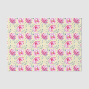 Baby Pink Watercolor English Roses Tissue Paper