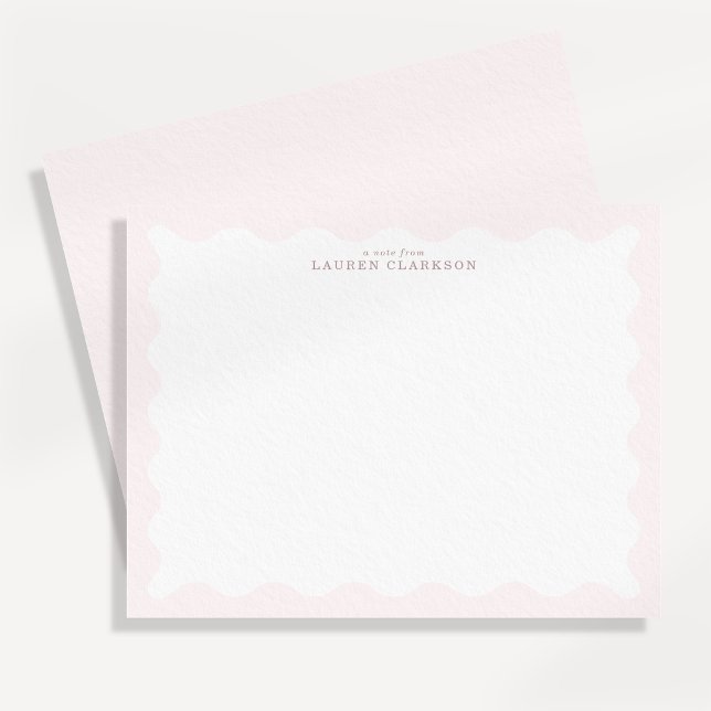 Baby Pink Wavy Frame Note Card (Creator Uploaded)