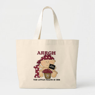 Baby Pirate 1st Birthday Tshirts and Gifts Large Tote Bag
