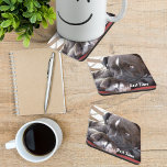 Baby Pitbull Puppy Coaster<br><div class="desc">Look at this adorable puppy curled up in a chair. He looks safe and warm which all pit bulls should. Who can resist this face? Customise these coasters with your own dogs picture and your own words of affection or their name. Can be used with any pet or photo you...</div>